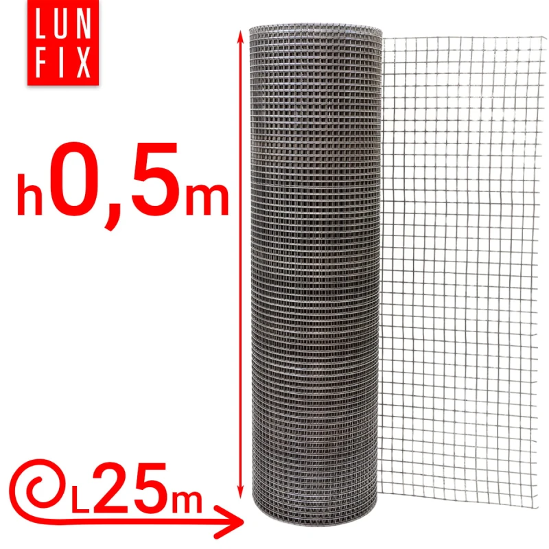 Wühlmausgitter Maulwurfgitter Kaninchendraht H1m L25m Maschenweite 13x13mm Ø1,4mm