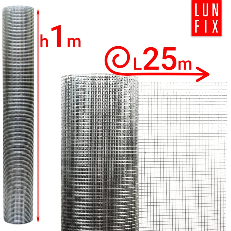 Wühlmausgitter Maulwurfgitter Kaninchendraht H1m L25m Maschenweite 6x6mm Ø0,65mm