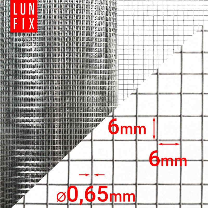 Siatka przeciw gryzoniom 100cm 6x6 fi 0,65mm zgrzewana ocynkowana 1mb