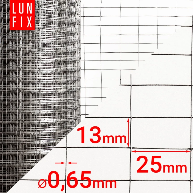 Volierendraht Hühnerdraht Verzinkt H1m L50m Maschenweite 13x25mm Ø0,65mm