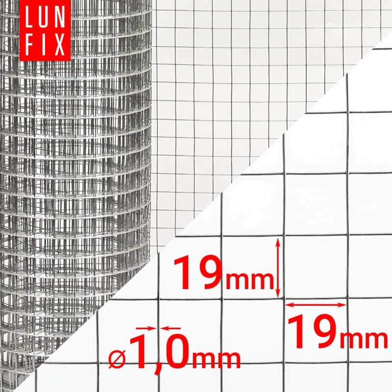 Volierendraht Hühnerdraht Verzinkt H1m L1m Maschenweite 19x19mm Ø1mm