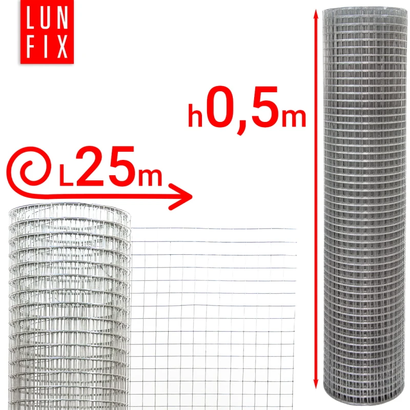 Volierendraht Hühnerdraht Verzinkt H0,5m L25m Maschenweite 19x19mm Ø1,4mm