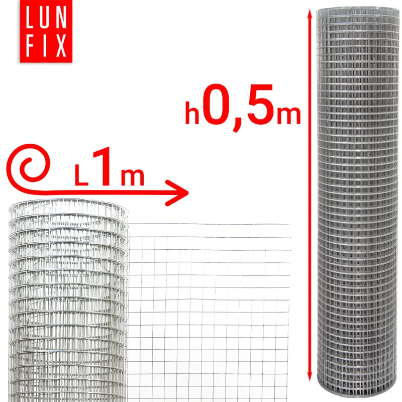 Volierendraht Hühnerdraht Verzinkt H0,5m L1m Maschenweite 19x19mm Ø1,4mm