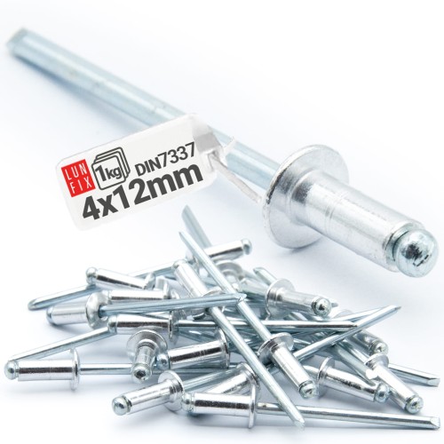 Aluminium Blindnieten DIN7337 4x12 mm 1kg Silber