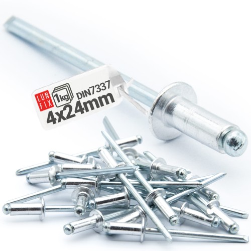 Aluminium Blindnieten DIN7337 4x24 mm 1kg Silber