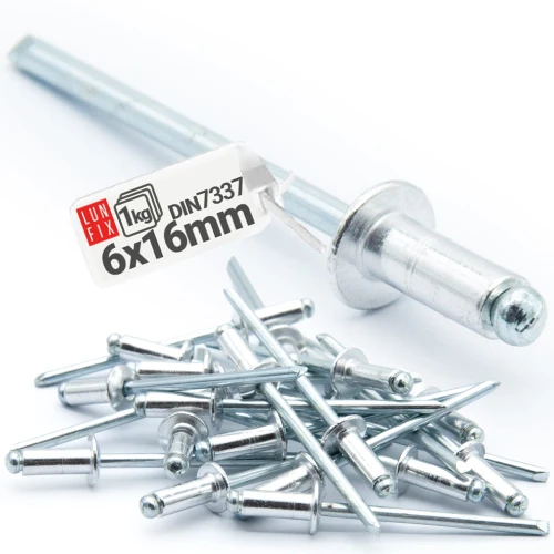 Aluminium Blindnieten DIN7337 6x16 mm 1kg Silber