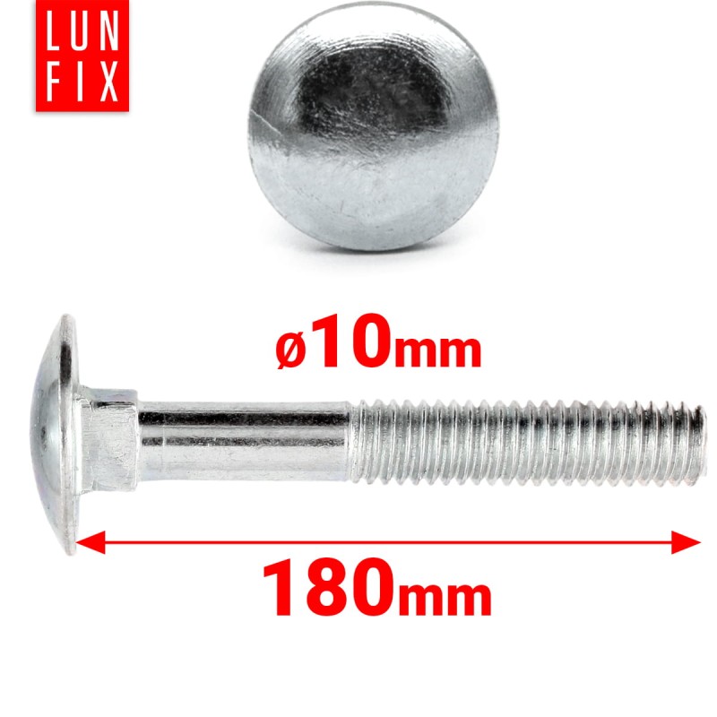 Śruby zamkowe M10x180mm ocynkowane łeb grzybkowy 1kg