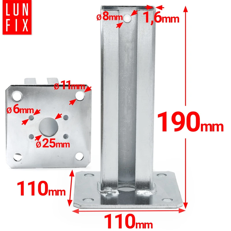 Pfostenträger 60x40x1,6mm