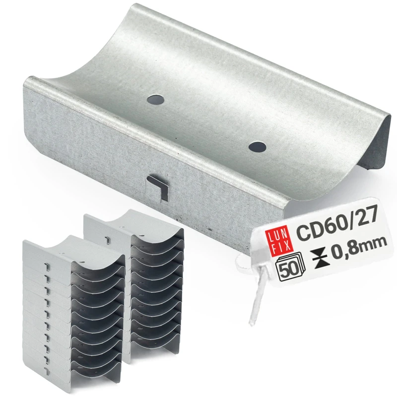 50 x Längsverbinder Für CD60/27 Profile 25x95x60 mm Verzinkt
