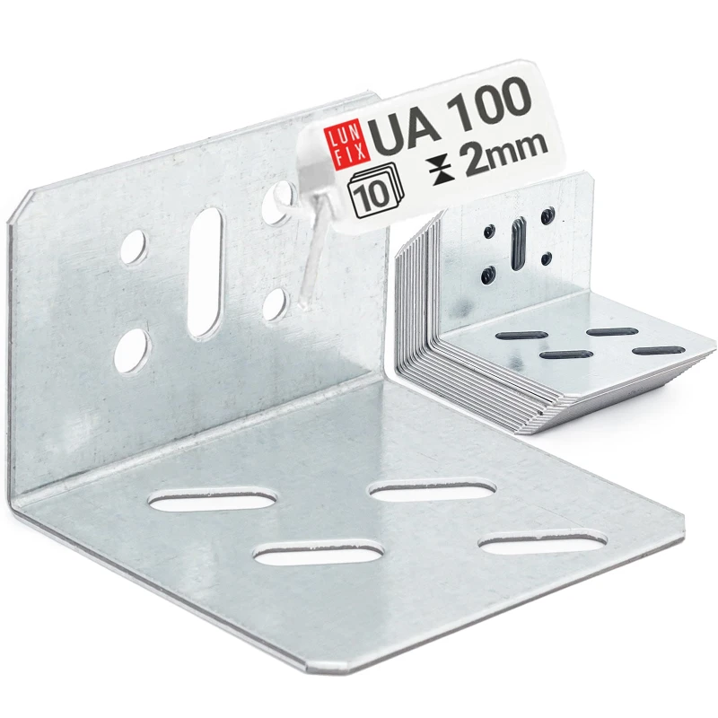 10 x Türrahmenwinkel 80x55x90mm UA100 Verzinkt