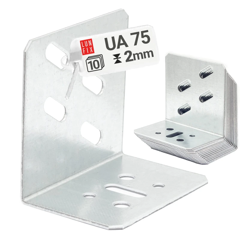 10 x Türrahmenwinkel 80x55x65mm UA75 Verzinkt