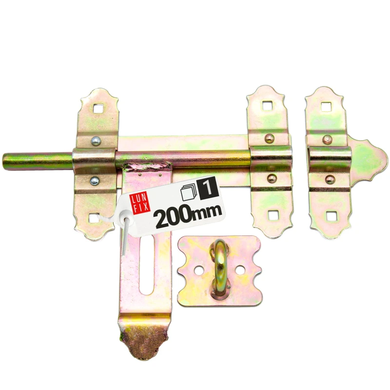 Bolzenriegel Torriegel Riegel 200mm Gold Verzinkt