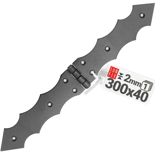 Scharnier Schwarz Gartentor 300x40x2,0 mm
