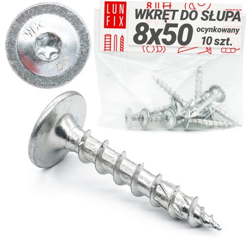 Pfostenschrauben 8 x 50mm 10 Stück T40