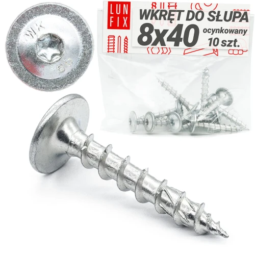 Pfostenschrauben 8 x 40mm 10 Stück T40