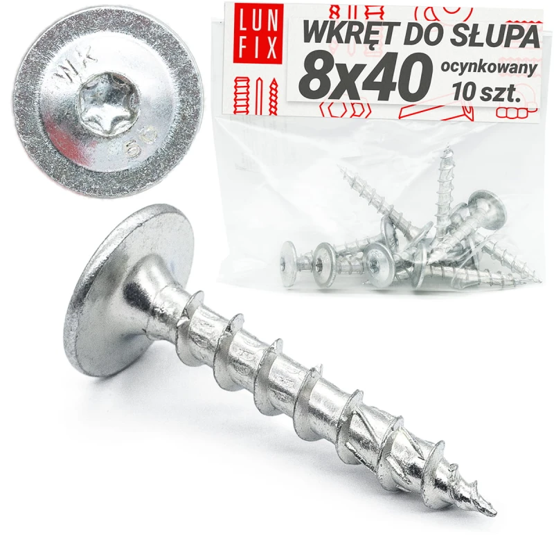 Pfostenschrauben 8 x 40mm 10 Stück T40