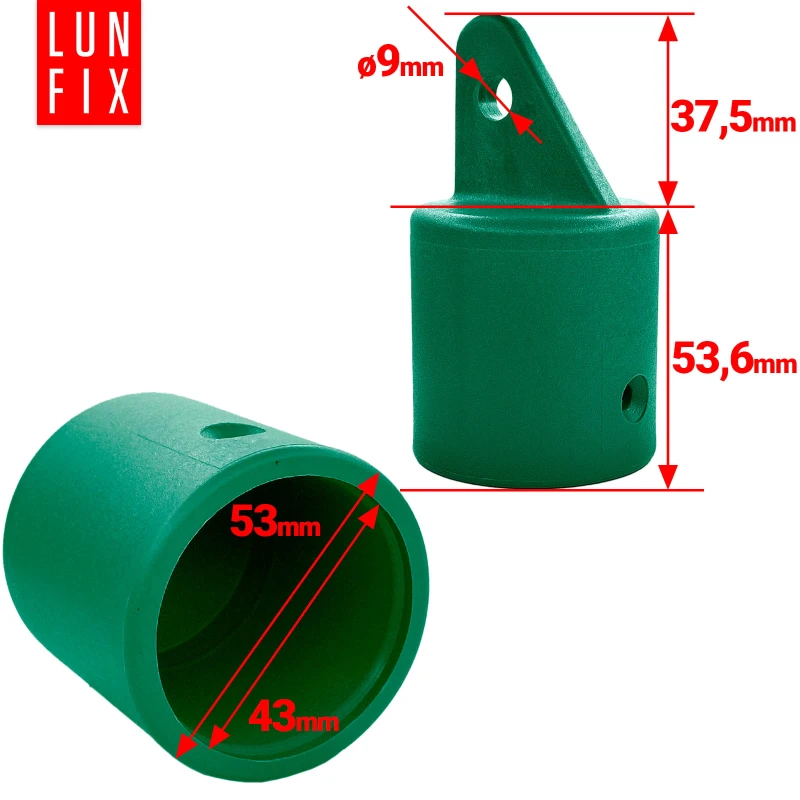 Strebenkappe zur Befestigung Grün für 42 mm Pfosten