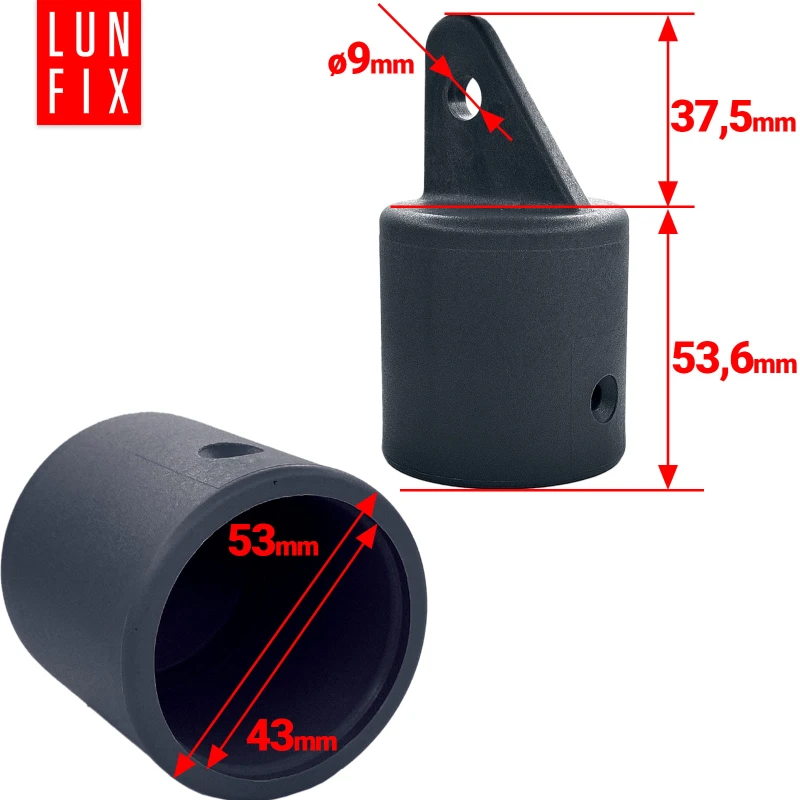 Strebenkappe zur Befestigung Graphit für 42 mm Pfosten