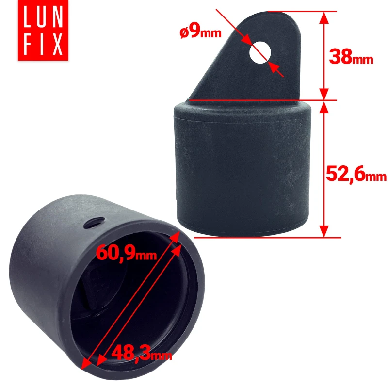 Strebenkappe zur Befestigung Graphit für 48 mm Pfosten