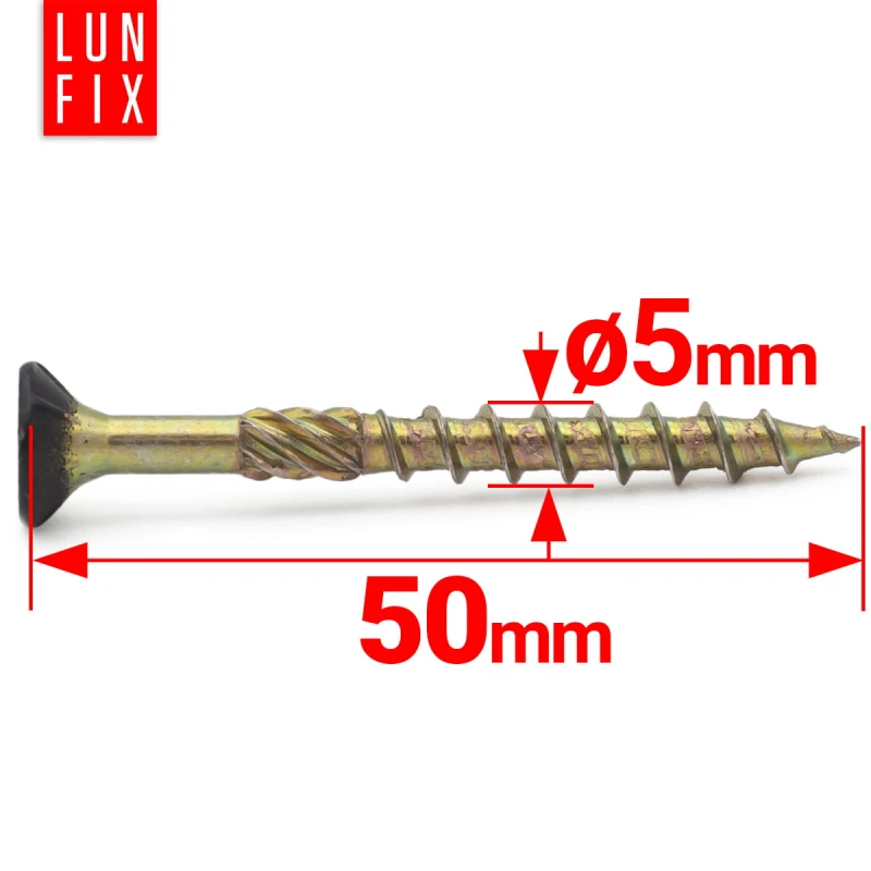 Holzschraube mit Mutter 5 x 50 mm 12 Stück