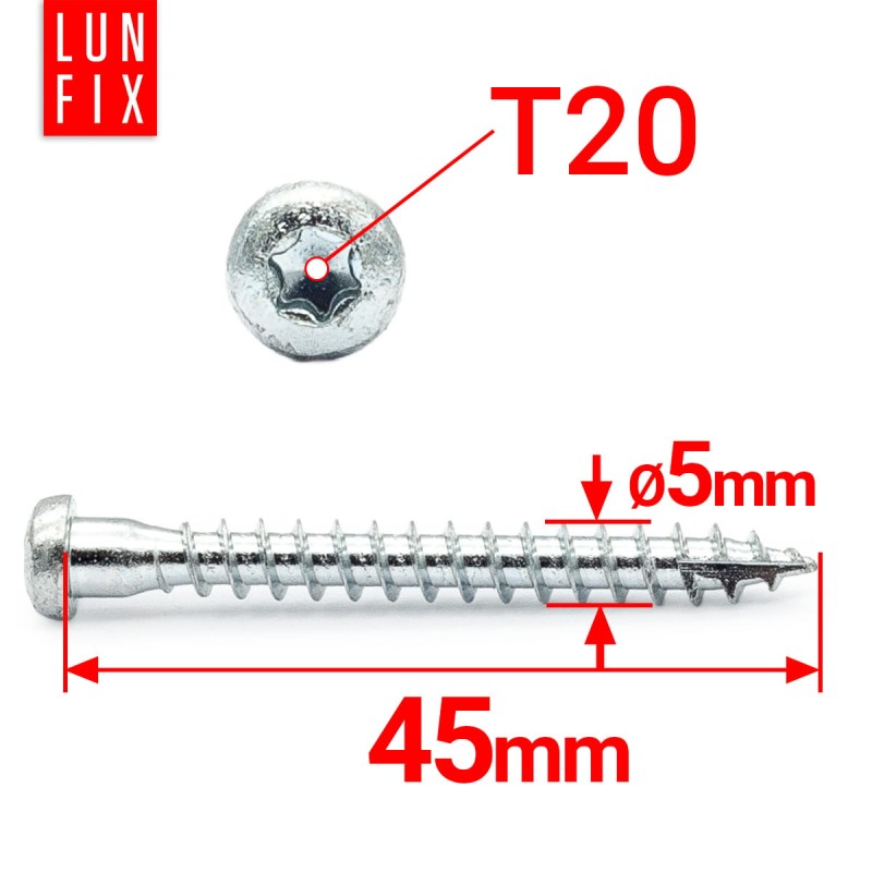 Wkręty ciesielskie Anchor 5x45 do kątowników 250szt.