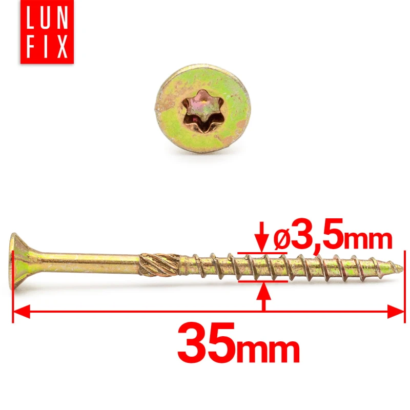 Spanplattenschrauben 3,5x35 mm 500 Stück TX10