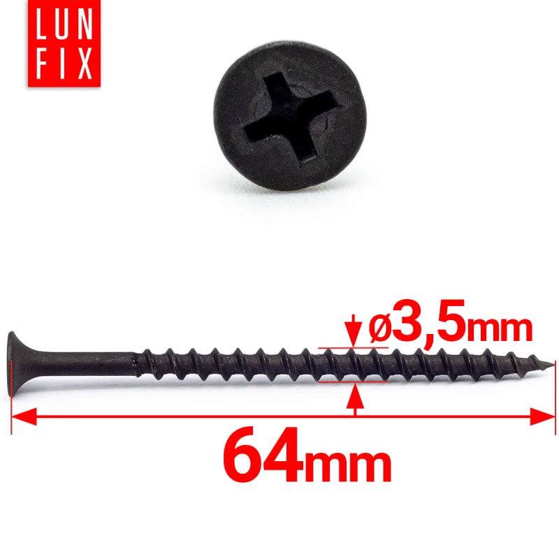 Wkręty do płyt gipsowych g-k 3,5x64 do drewna KSGD 500szt.