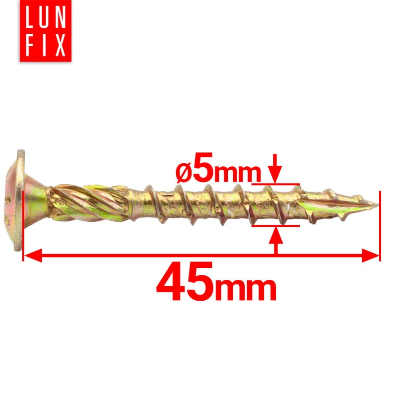 Wkręty ciesielskie talerzowe 5x45 do drewna WKCP 200szt.