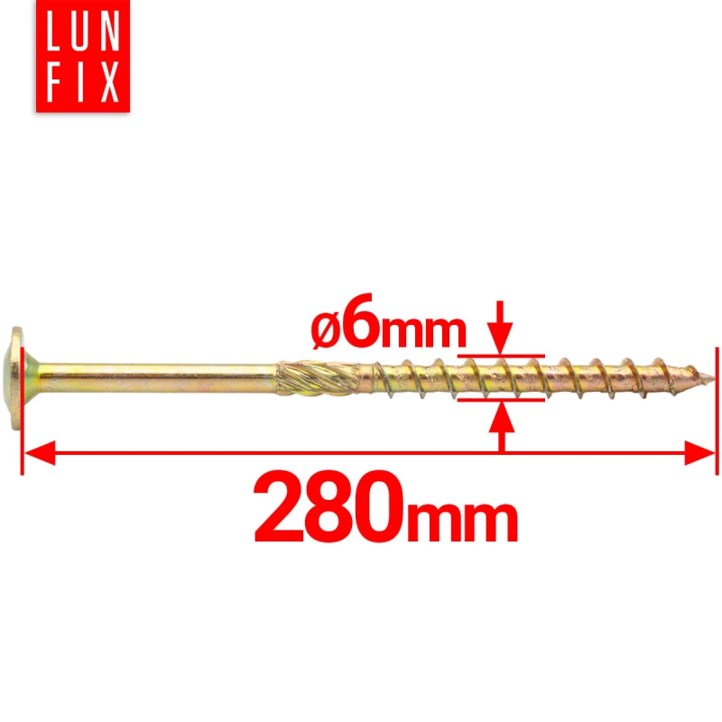 Tellerkopfschrauben 6x280 mm 50 Stück TX30