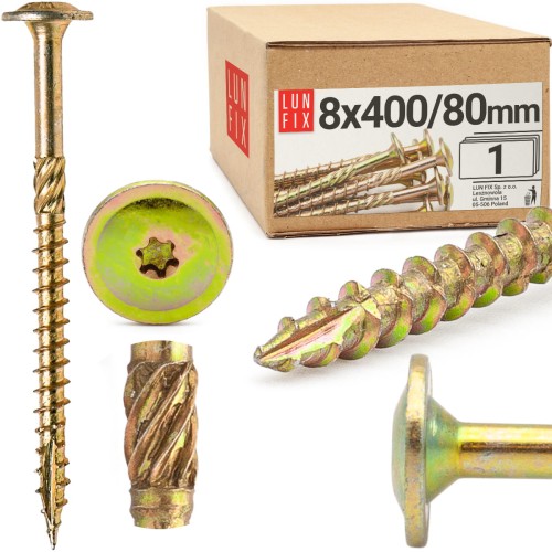 Tellerkopfschrauben 8x400 mm 1 Stück TX40