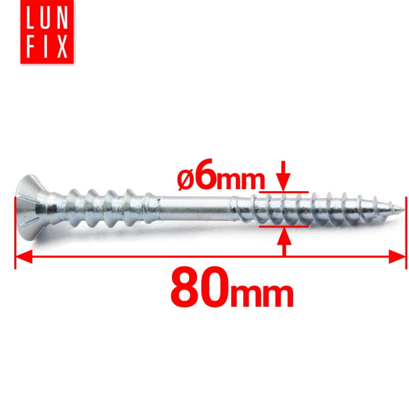 Wkręty dystansowe regulacyjne 6x80mm do łat 100szt.