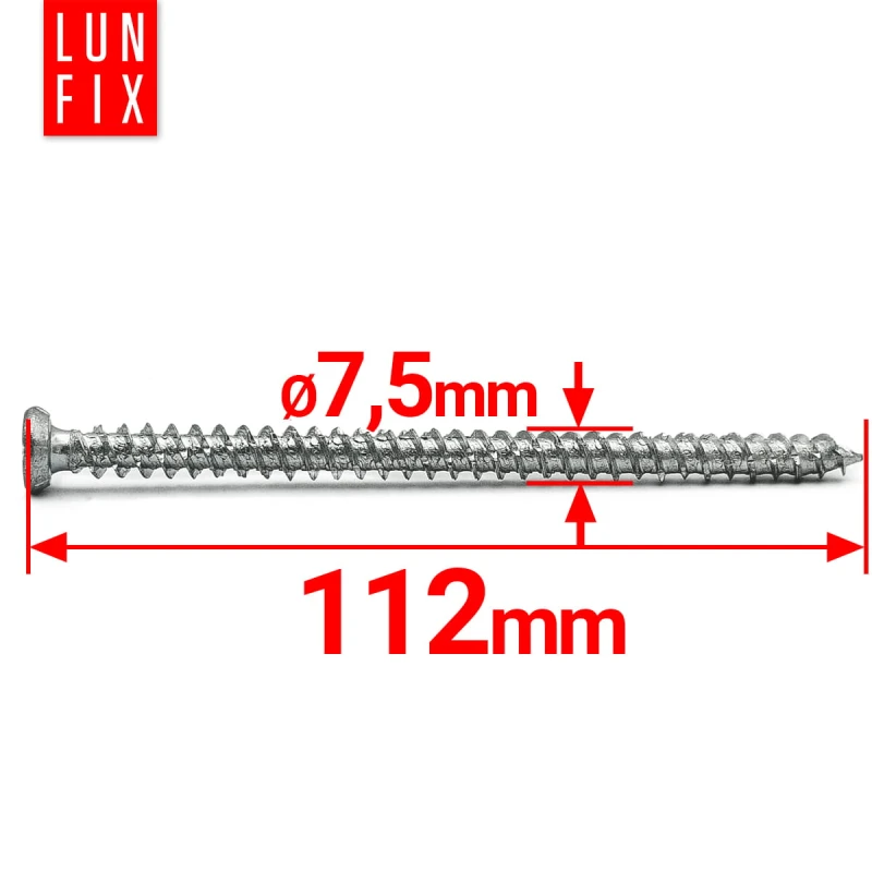 Rahmenschraube 7,5x112 mm Fensterrahmenschrauben Senkkopf 100 Stück
