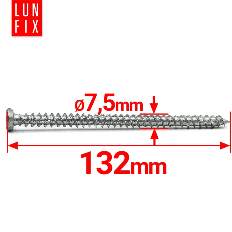 Rahmenschraube 7,5x132 mm Fensterrahmenschrauben Senkkopf 100 Stück