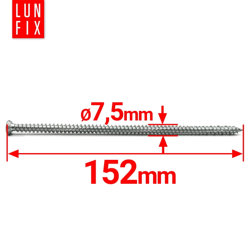 Rahmenschraube 7,5x152 mm Fensterrahmenschrauben Senkkopf 100 Stück