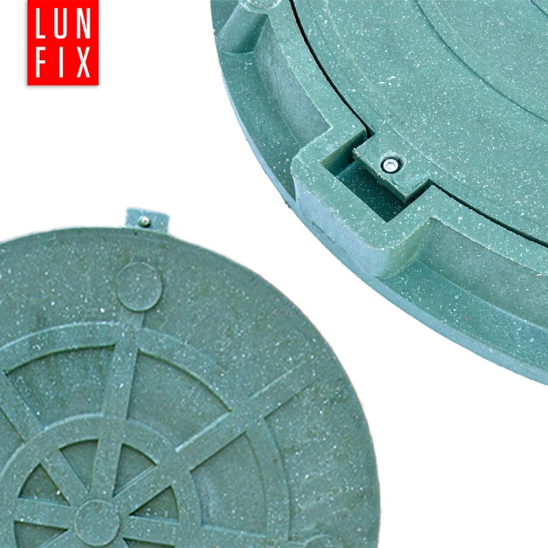 Kanaldeckel Schachtabdeckung mit Flanschrahmen DN 600 mm A15 1,5t ‎Grün