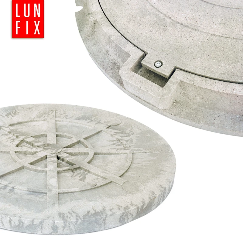 Kanaldeckel Schachtabdeckung mit Flanschrahmen DN 600 mm A15 1,5t Hellgrau