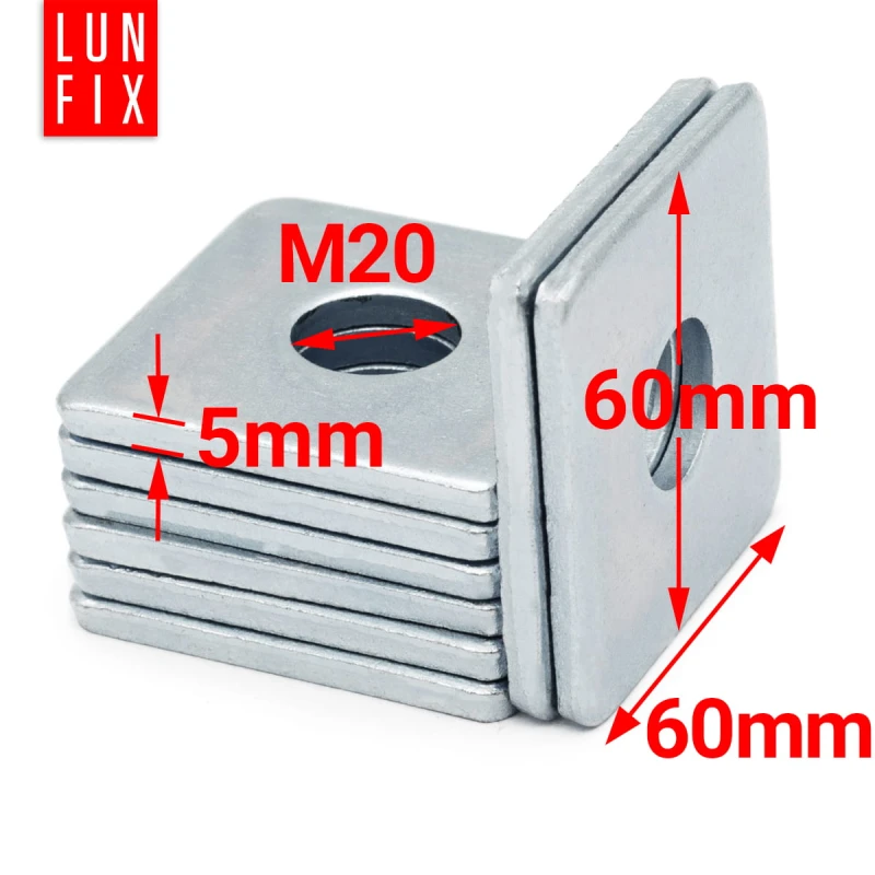 Quadratische Unterlegscheibe M20 60x60x5,0mm - DIN 4362 Stck.