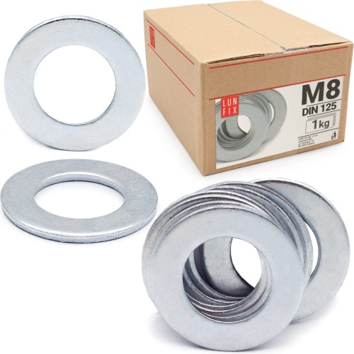 Unterlegscheiben M8 DIN 125 1Kg - ca.640 Stck.