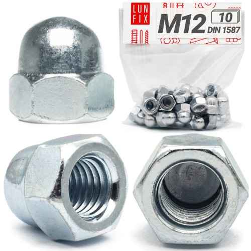 Hutmuttern M12 -10 Stück DIN 1587