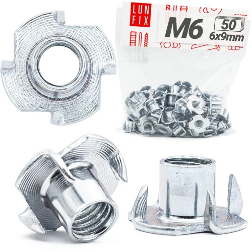 Einschlagmuttern M6 x 9 mm DIN 6930 50 Stück
