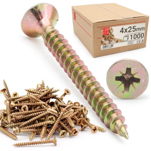 Universalschraube 4,0x25 mm 1000 Stück Kreuzschlitz PZ2