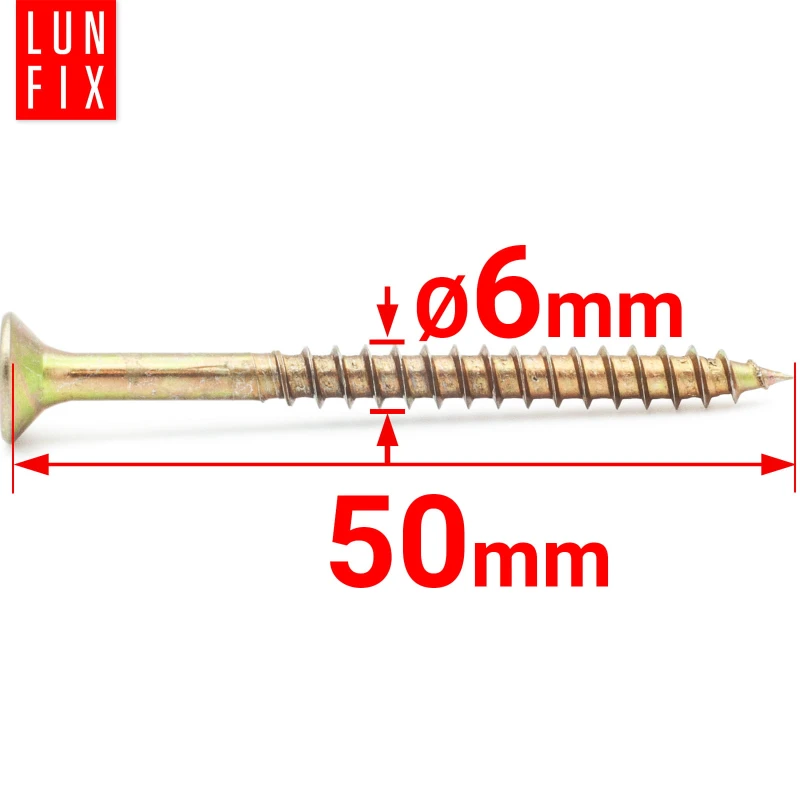 Universalschraube 6,0x50 mm 200 Stück Kreuzschlitz PZ3