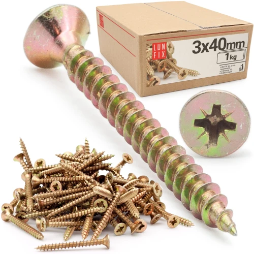 Universalschraube 3,0x40 mm 1kg 830stk Kreuzschlitz PZ1
