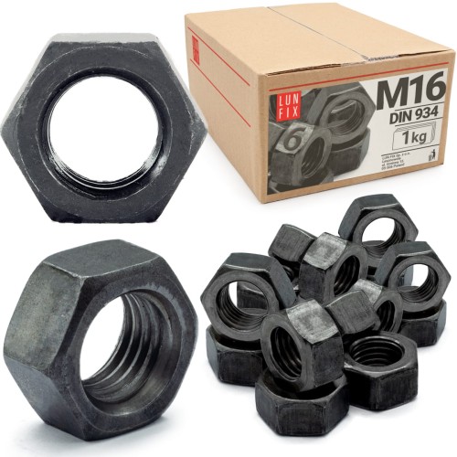 Sechskantmutter M16 - 1 Kg (ca.35 Stk.) Festigkeit 6 Regelgewinde DIN 934