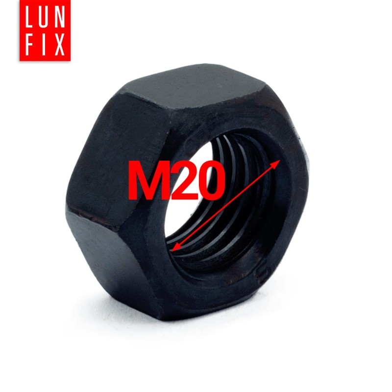 Nakrętka sześciokątna M20 DIN 934 klasa 10 czarna 5kg
