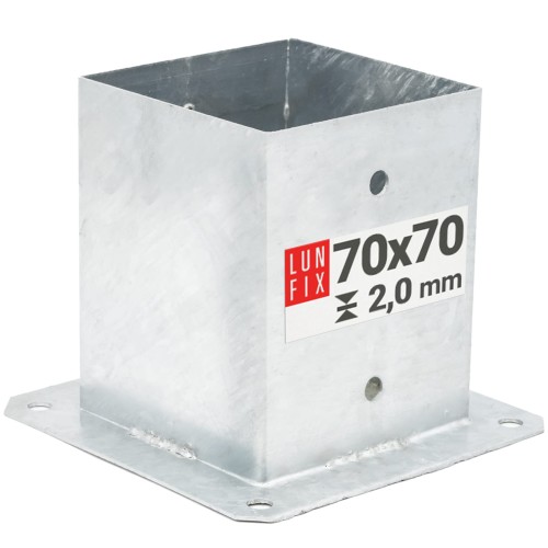 Pfostenbasis 70x70x2mm Höhe 150mm