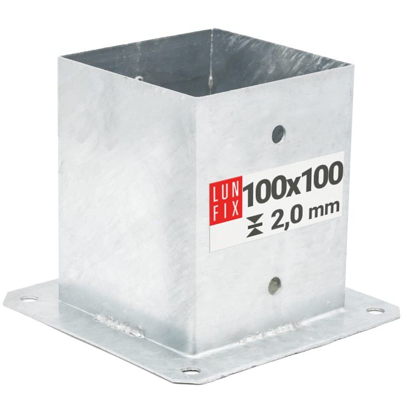 Podstawa słupa przykręcana "stopa" 100x100 mm kotwa