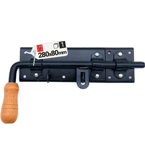 Bolzenriegel Torriegel Riegel 280x80 Schwarz Rechts