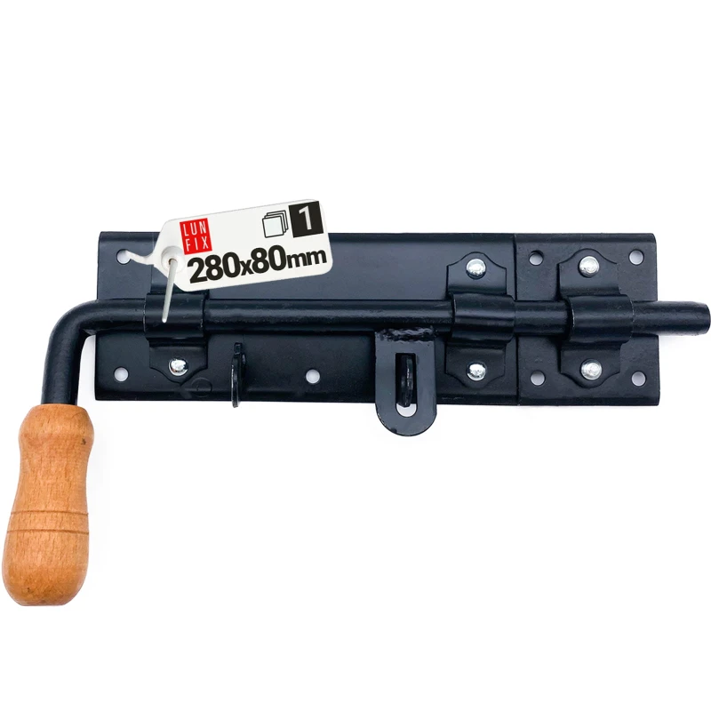 Bolzenriegel Torriegel Riegel 280x80 Schwarz Rechts