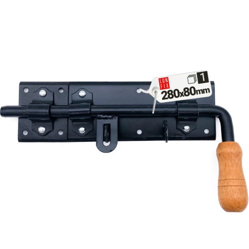 Bolzenriegel Torriegel Riegel 280x80 Schwarz Links